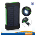 AWC937 2016 New 8000mAh Waterproof Mobile Solar Charger Led Light Power Bank with Carabiner Dual USB 5V 2A Charger